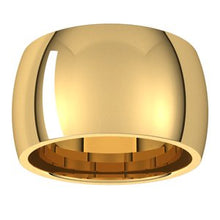 Charger l&#39;image dans la galerie, 18K Jaune 12 mm Bande demi-ronde Comfort Fit Taille 4
