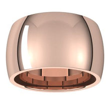 Charger l'image dans la galerie, Bande 18K Rose 12 mm Demi-tour Comfort Fit Taille 9
