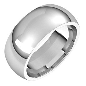 Sterling Silver 8 mm Half Round Comfort Fit Band Size 6