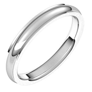 Sterling Silver 3 mm Comfort Fit Edge Band Size 6