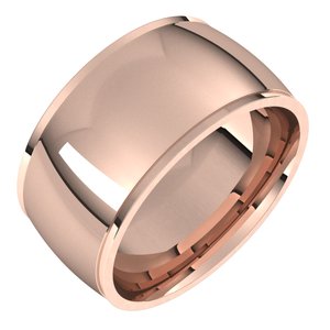18K Rose 10 mm Comfort Fit Edge Band Taille 13