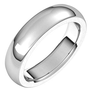 Sterling Silver 5 mm Half Round Comfort Fit Heavy Band Size 7