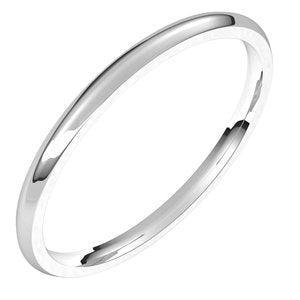 Sterling Silver 1.5 mm Half Round Comfort Fit Light Band Size 9