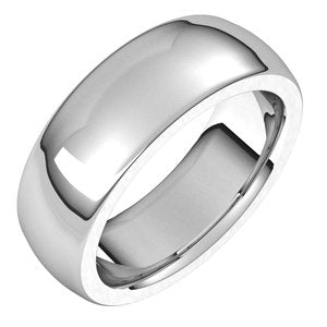 Sterling Silver 7 mm Half Round Comfort Fit Heavy Band Size 7.5