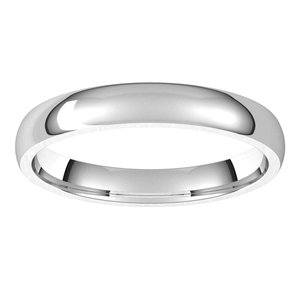 Sterling Silver 3 mm Half Round Comfort Fit Light Band Size 9