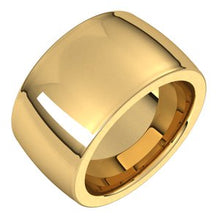Charger l&#39;image dans la galerie, 14K Jaune 12 mm Demi-rond Comfort Fit Heavy Band Taille 8

