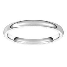 Load image into Gallery viewer, 10K White 2 mm Half Round Comfort Fit Light Band Size 6
