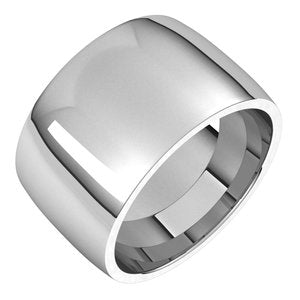 Palladium 12 mm Half Round Comfort Fit Light Band Size 12.5