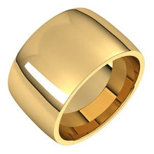Load image into Gallery viewer, 18K Yellow 12 mm Half Round Comfort Fit Light Band Size 12
