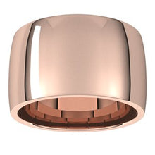 Load image into Gallery viewer, 18K Rose 12 mm Half Round Comfort Fit Light Band Size 12.5
