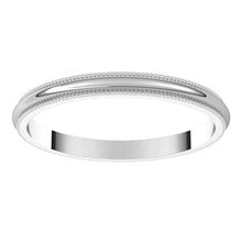 Charger l&#39;image dans la galerie, 10K White 2 mm Milgrain Half Round Band Size 6
