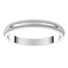 Charger l&#39;image dans la galerie, Sterling Silver 2.5 mm Milgrain Half Round Band Size 10
