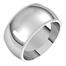 Load image into Gallery viewer, Sterling Silver 10 mm Milgrain Half Round Band Size 9
