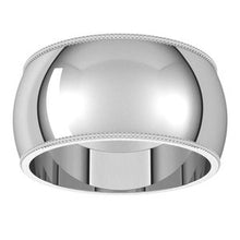 Charger l&#39;image dans la galerie, Sterling Silver 10 mm Milgrain Half Round Band Size 7
