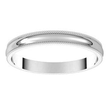 Charger l&#39;image dans la galerie, Sterling Silver 2.5 mm Milgrain Half Round Light Band Size 10
