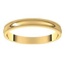 Load image into Gallery viewer, 10K Yellow 2.5 mm Milgrain Half Round Light Band Size 6
