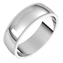Charger l&#39;image dans la galerie, Sterling Silver 6 mm Milgrain Half Round Light Band Size 9.5
