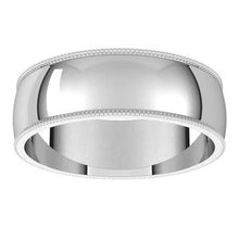 Charger l&#39;image dans la galerie, Sterling Silver 6 mm Milgrain Half Round Light Band Size 9.5
