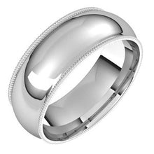 Charger l&#39;image dans la galerie, Sterling Silver 7 mm Milgrain Half Round Comfort Fit Band Size 7

