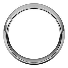 Load image into Gallery viewer, Palladium 8 mm Milgrain Half Round Comfort Fit Band Size 12.5
