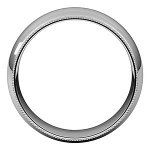 Platinum 8 mm Milgrain Half Round Comfort Fit Band Size 11.5