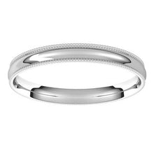 Charger l&#39;image dans la galerie, Sterling Silver 2.5 mm Milgrain Half Round Comfort Fit Light Band Size 6
