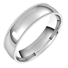 Load image into Gallery viewer, Sterling Silver 5 mm Milgrain Half Round Comfort Fit Light Band Size 10
