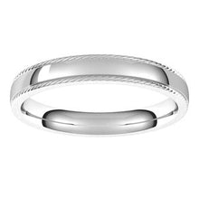 Charger l&#39;image dans la galerie, Sterling Silver 3 mm Rope Half Round Comfort Fit Band Size 6

