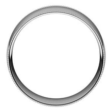 Load image into Gallery viewer, Palladium 8 mm Milgrain Half Round Comfort Fit Light Band Size 10.5
