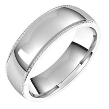 Charger l&#39;image dans la galerie, Sterling Silver 6 mm Rope Half Round Comfort Fit Band Size 9.5
