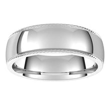 Charger l&#39;image dans la galerie, Sterling Silver 6 mm Rope Half Round Comfort Fit Band Size 6
