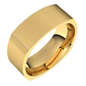18K Yellow 8 mm Square Comfort Fit Band Size 9
