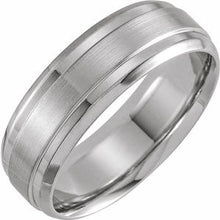 Load image into Gallery viewer, Sterling Silver 7 mm Beveled Edge Band with Satin Finish Size 7
