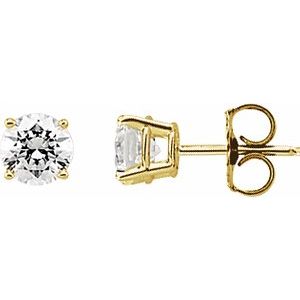 14K Yellow 5 mm Round Cubic Zirconia Stud Earring