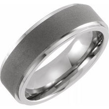 Load image into Gallery viewer, Titanium 7 mm Ridged Oxidized and Polished Band Size 9.5
