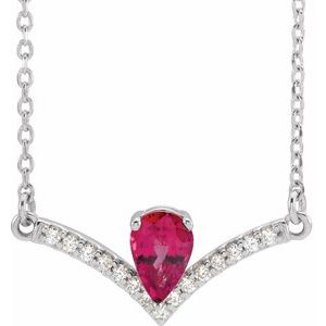 Platinum Ruby & .06 CTW Diamond 18