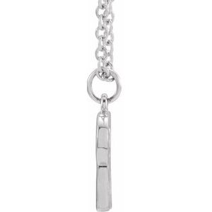 Sterling Silver Initial R Dangle 18" Necklace