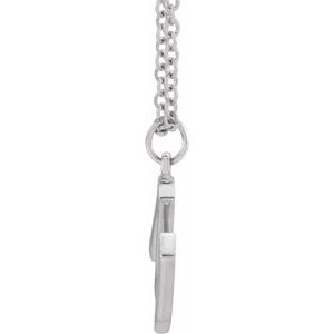 Sterling Silver Initial M Dangle 18" Necklace