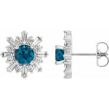 Load image into Gallery viewer, Platinum London Blue Topaz &amp; 3/4 CTW Diamond Earrings
