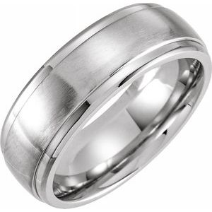 Cobalt 8 mm Flat Edge Band Size 9.5