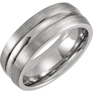 Cobalt 8 mm Grooved Band Size 9.5
