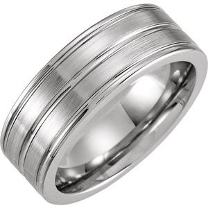 Cobalt 8 mm Grooved Band Size 7