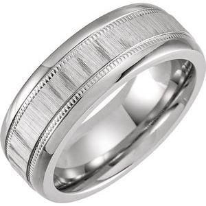Cobalt 8 mm Coin Edge Band Size 9