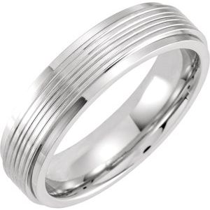 Cobalt 6 mm Grooved Flat Edge Band Size 8.5