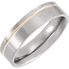 Charger l&#39;image dans la galerie, Titanium &amp; 18K Rose Gold PVD 6 mm Grooved Band Size 10
