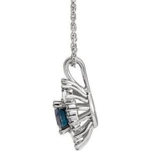 Load image into Gallery viewer, 14K White Blue Sapphire &amp; 1/3 CTW Diamond 16-18&quot; Necklace
