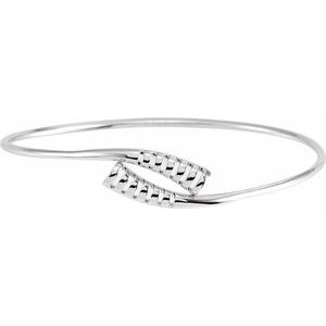 Sterling Silver 16.5 mm Bypass Bangle 7" Bracelet