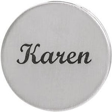 Load image into Gallery viewer, Sterling Silver 17 mm Engravable Scroll Disc Slide Pendant

