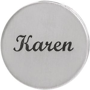 Sterling Silver 17 mm Engravable Scroll Disc Slide Pendant