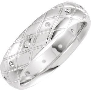 Sterling Silver 6 mm Patterned Band Mounting Size 10
